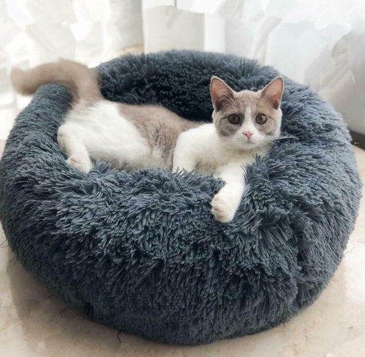 Plush Round Pet Bed – Cozy Nest for Small Dogs & Cats