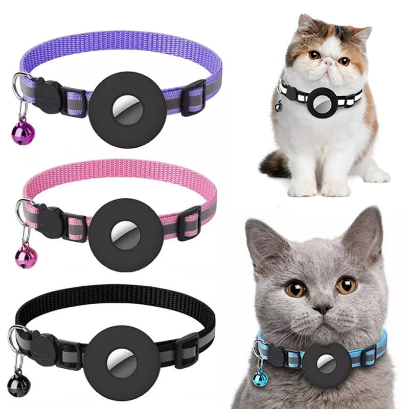 Reflective Waterproof Pet Collar with AirTag Holder – Secure & Comfortable for Cats & Dogs