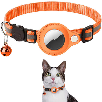 Reflective Waterproof Pet Collar with AirTag Holder – Secure & Comfortable for Cats & Dogs